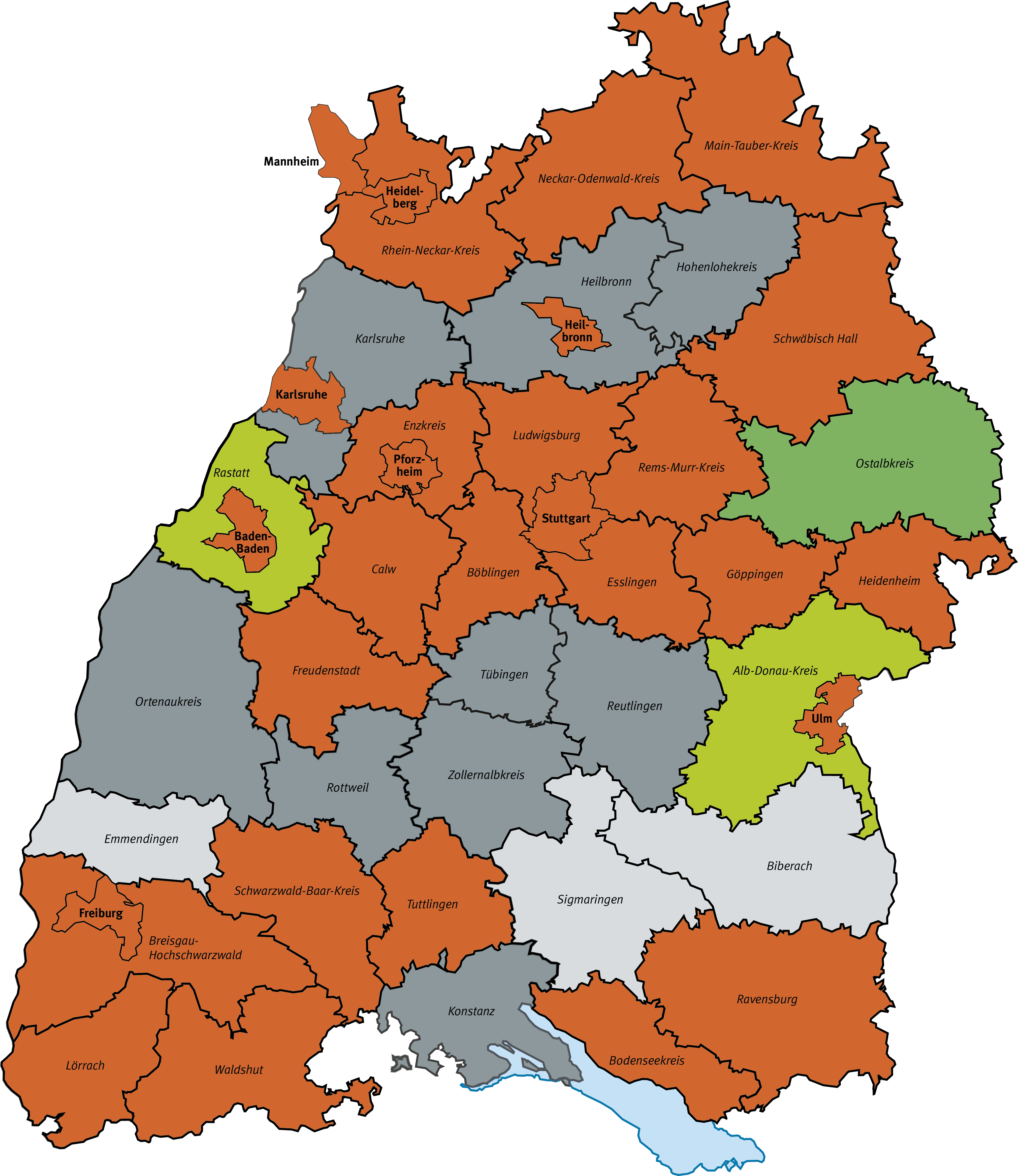 Karte von Baden-Württemberg