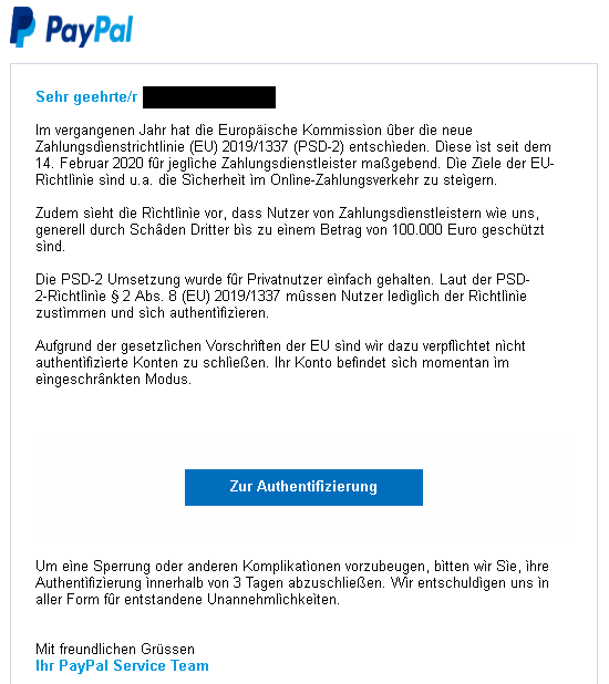 PayPal Phishing
