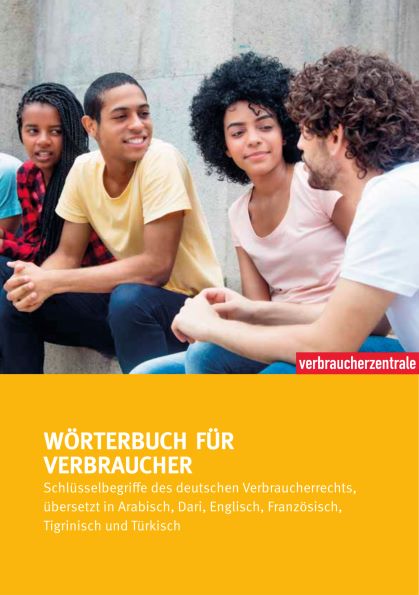 Wörterbuch mit Übersetzung in Arabisch, Dari, Englisch, Französisch, Tigrinisch und Türkisch