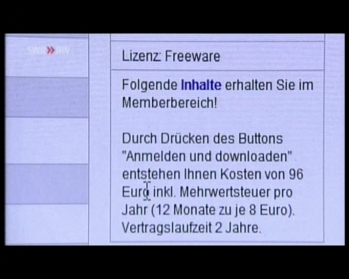Screenshot von Hinweis im Kleingedruckten auf einer Abzockwebseite