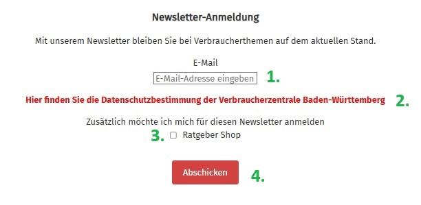 Anmeldung Newsletter