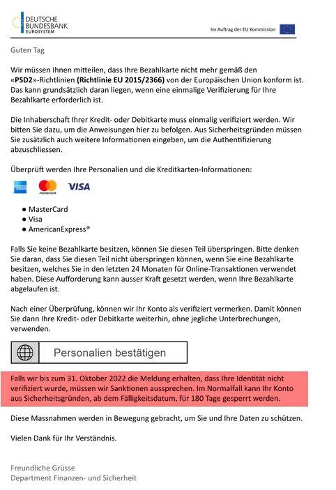 Deutsche Bundesbank Phishing