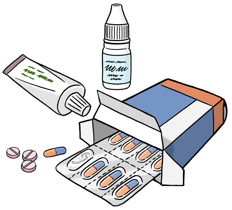 Salbe, Tabletten, Tropfen