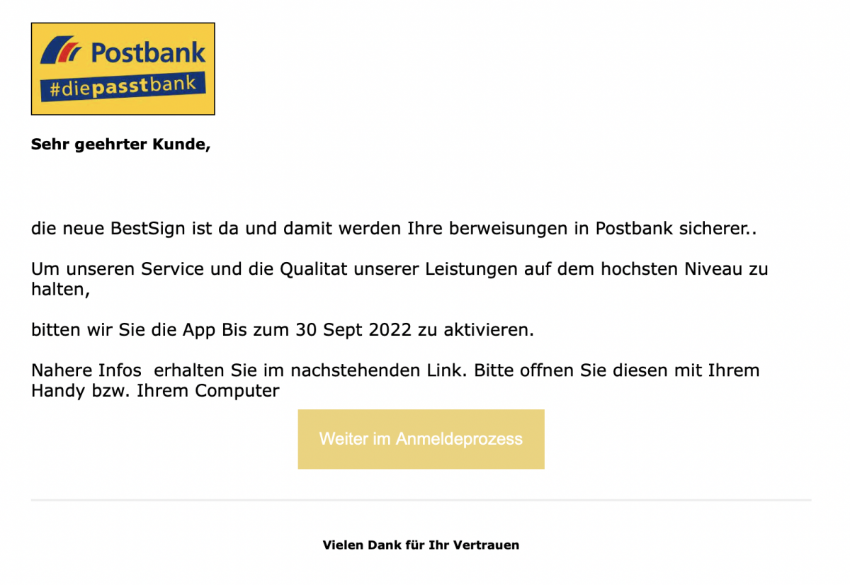 Postbank Phishing