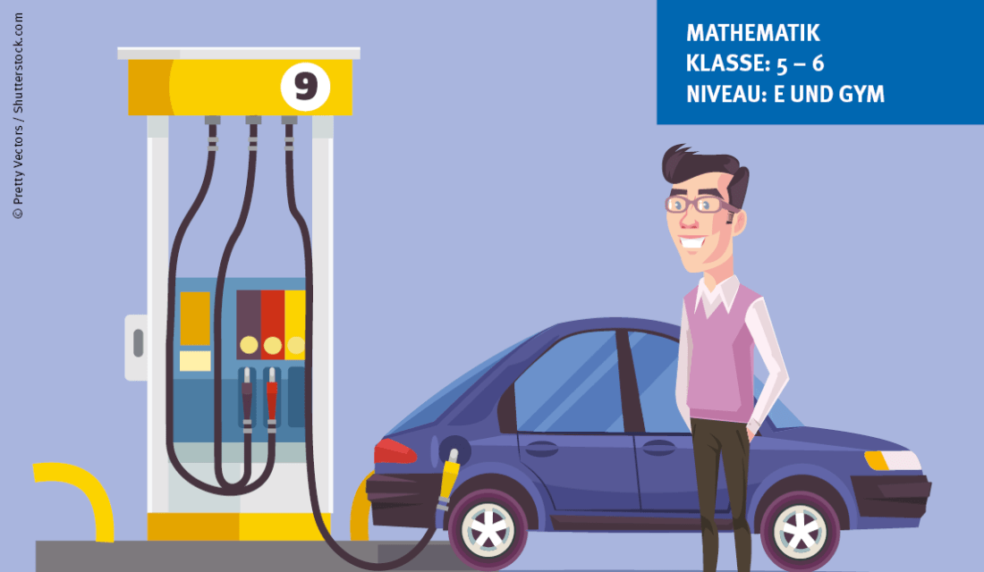 Autofahrer an der Tankstellenzapfsäule