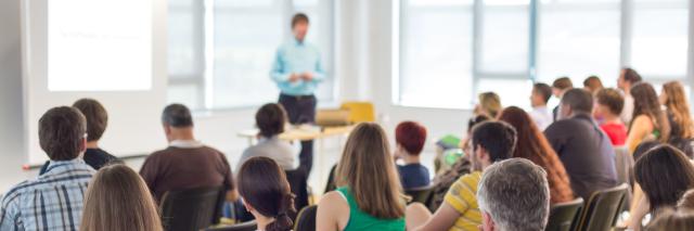 Publikum bei einem Vortrag