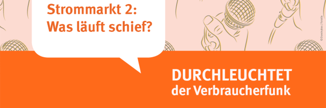 Sprechblase Strommarkt 2 Was läuft schief im HIntergrund gezeichnete Mikrofone