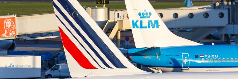 Flugzeuge von Air France und KLM