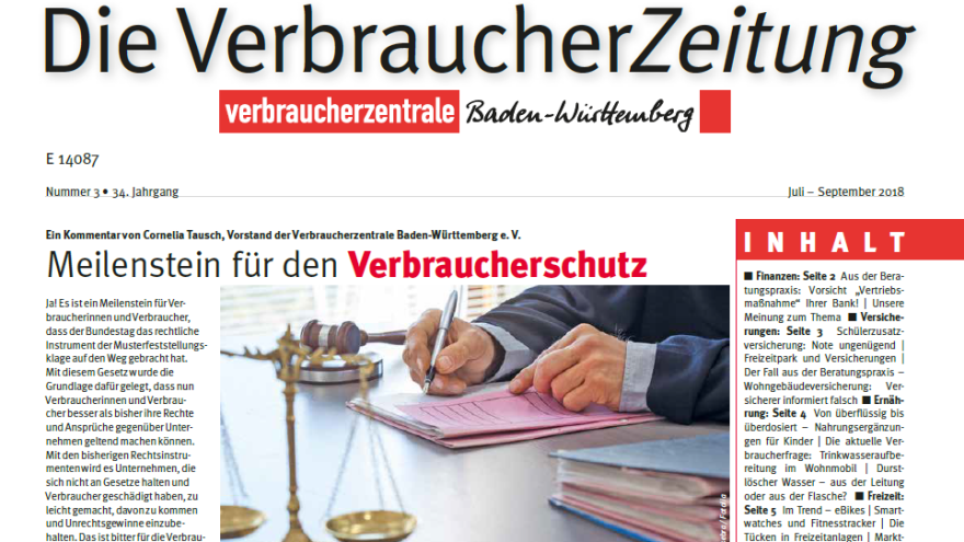 Verbraucherzeitung der Verbraucherzentrale Baden-Württemberg Titelseite
