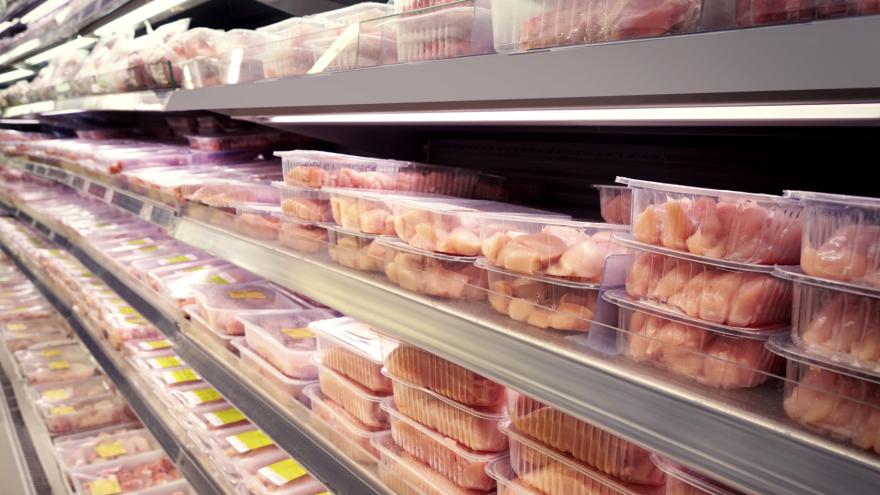 verpacktes Fleisch im Supermarkt