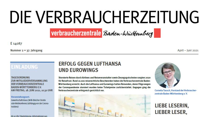 Verbraucherzeitung 2/2021 Titel