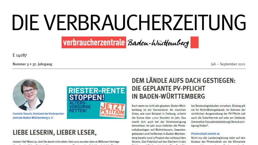 Verbraucherzeitung 3/21 Titel