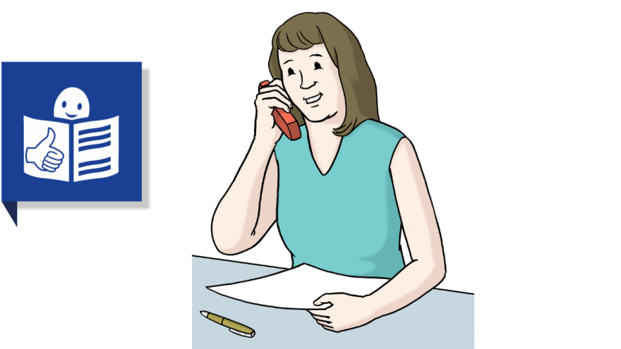 Frau am Telefon