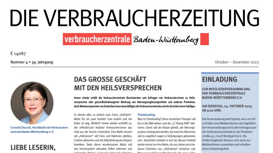 Titel der aktuellen Verbraucherzeitung