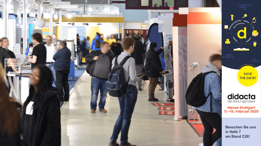 Messehalle mit Hinweis auf didacta