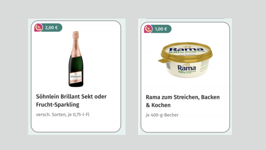 Zwei Beispiele aus der Rewe-App 