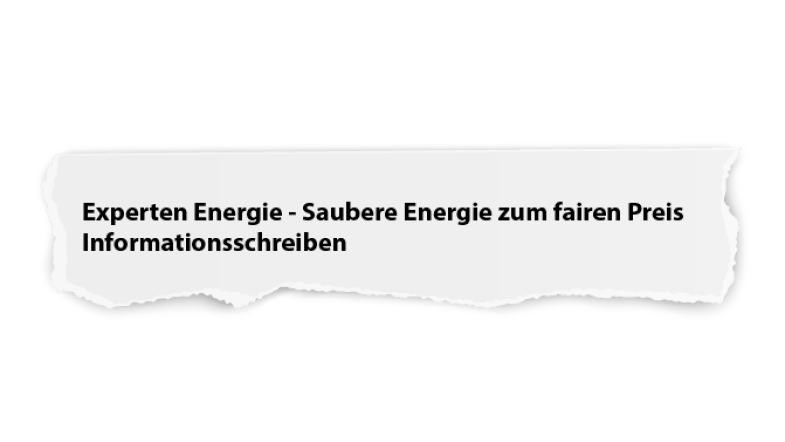 Papierschnipsel mit Betreff eines Anschreibens vom Stromanbieter