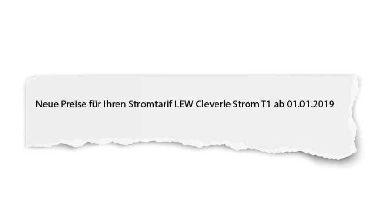 Papierschnipsel mit Betreff eines Anschreibens vom Stromanbieter