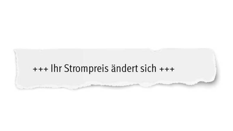 Papierschnipsel mit Betreff eines Anschreibens vom Stromanbieter