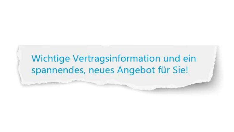 Papierschnipsel mit Betreff eines Anschreibens vom Stromanbieter