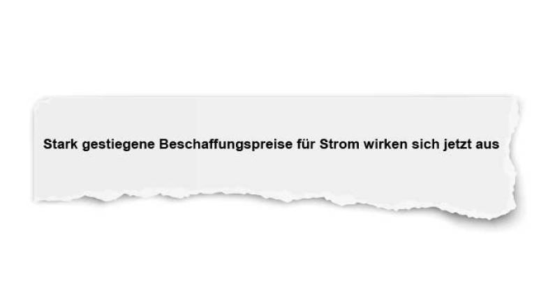 Papierschnipsel mit Betreff eines Anschreibens vom Stromanbieter