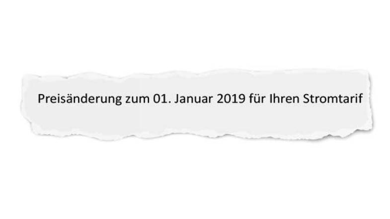 Papierschnipsel mit Betreff eines Anschreibens vom Stromanbieter