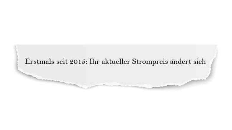 Papierschnipsel mit Betreff eines Anschreibens vom Stromanbieter