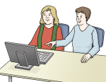 zwei Menschen am Computer