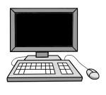 Computer mit schwarzem Bildschirm
