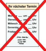 durchgestrichene Liste mit Terminen