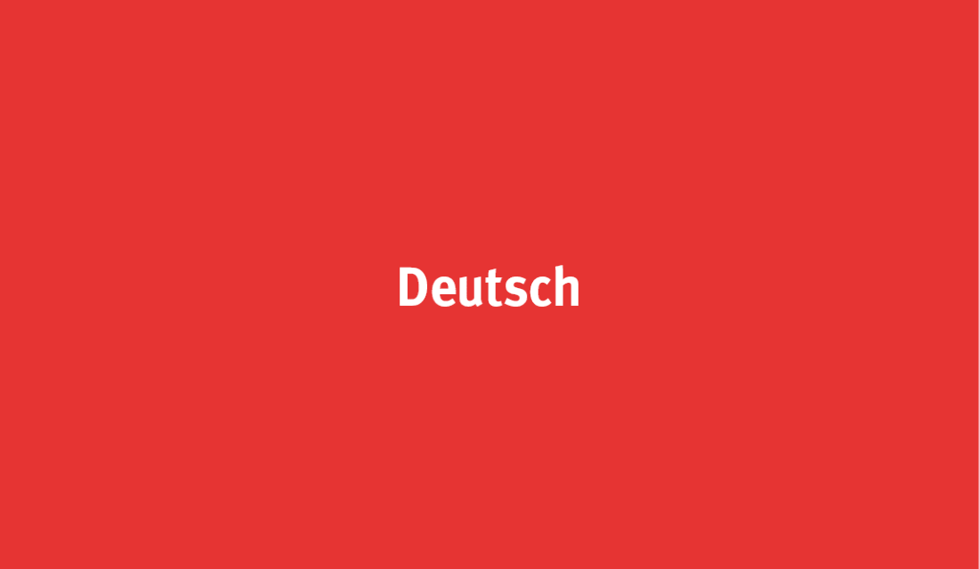Rote Fläche mit Schriftzug Deutsch