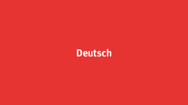 Rote Fläche mit Schriftzug Deutsch