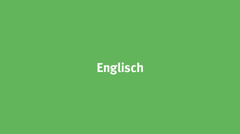 Grüner Hintergrund mit Schriftzug Englisch