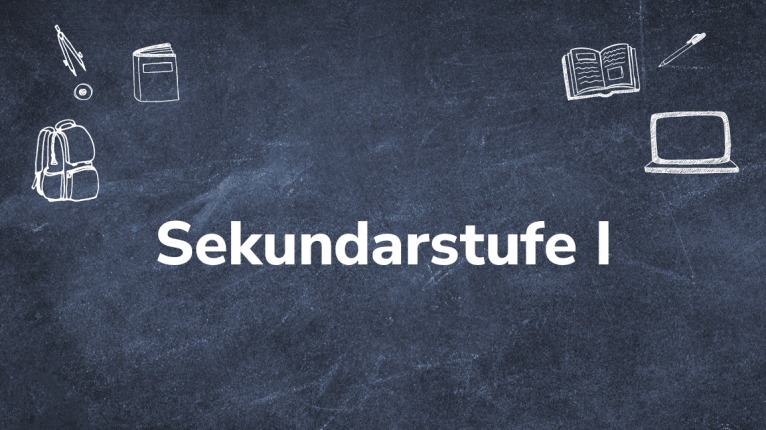 Text "Sekundarstufe I" auf Tafel